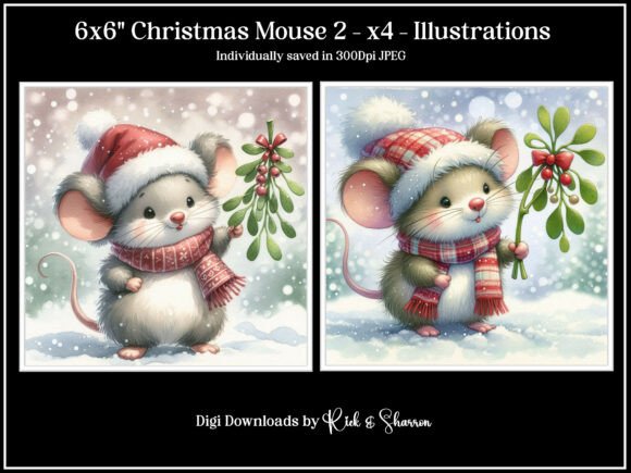 6x6 Christmas Mouse 2- X4 Illustration Review