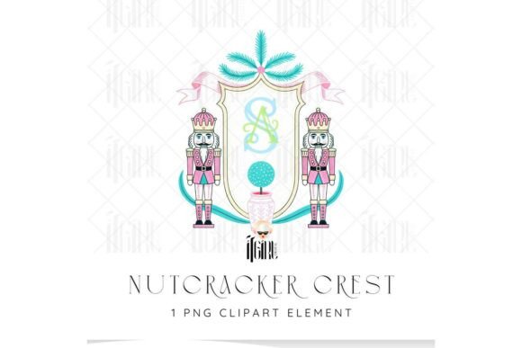 Christmas Nutcracker Monogram Crest Illustrations