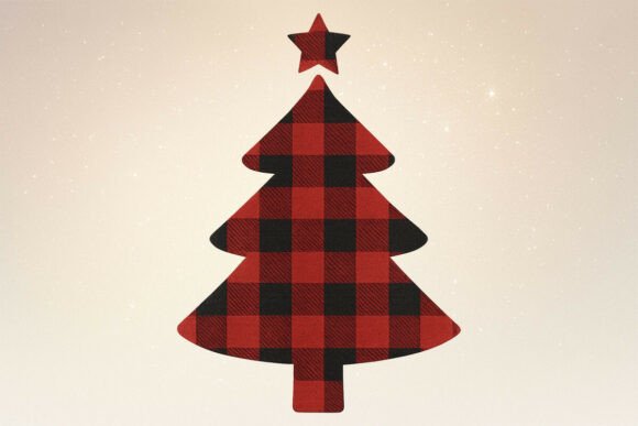 Christmas Plaid Tree PNG Clipart & Illustrations