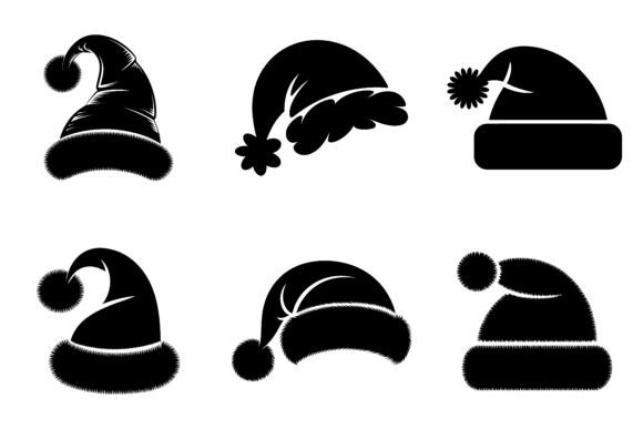 Christmas Santa Hat Silhouette Bundle: Illustrations