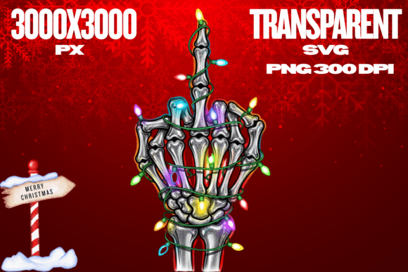 Christmas Skeleton Middle Finger SVG PNG Review