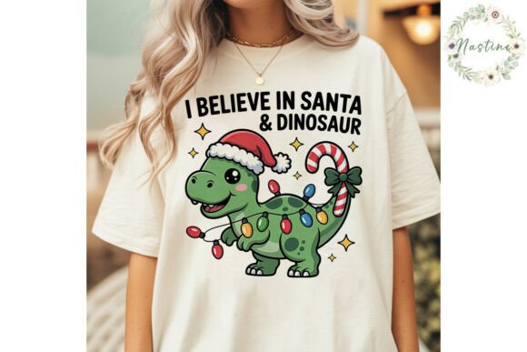 Dinosaur Santa Christmas PNG Clipart & Illustrations
