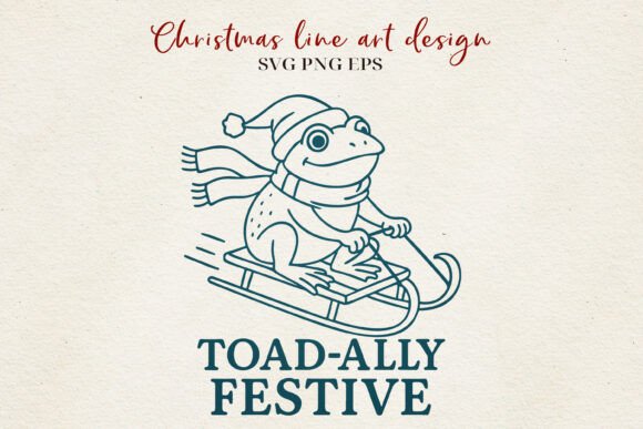 Funny Frog Christmas Line Art: Designer Review