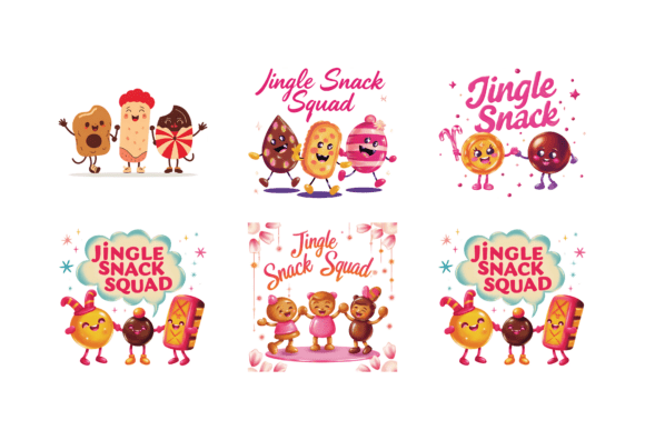 Jingle Snack Squad: Festive Illustrations for Brands