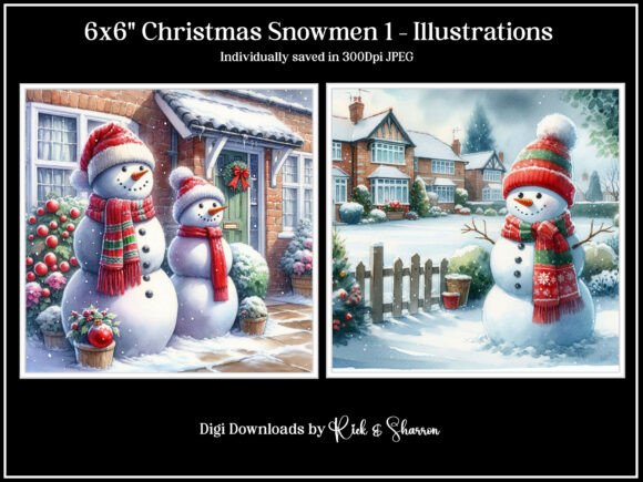 Review: 6x6 Christmas Snowmen JPEG Illustrations