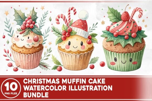 Review: Christmas Muffin Cake Watercolor Bundle