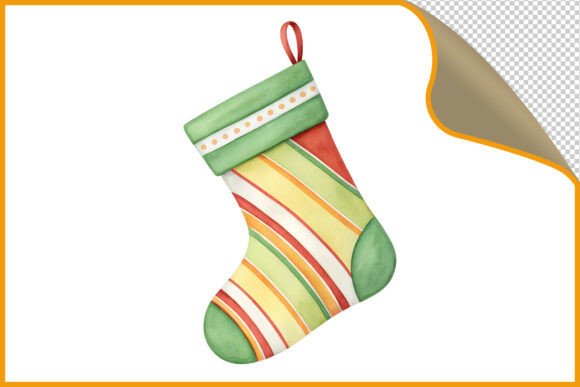 Review: Christmas Stocking with Stripes PNG for Illustrations