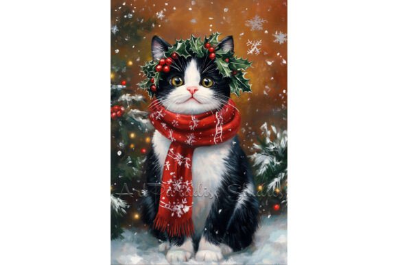 Review: Christmas Tuxedo Cat Snow Illustrations