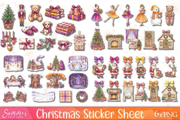 Reviewing Cozy Christmas Planner Sticker Sheets Illustrations