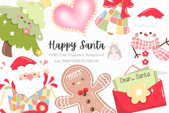 Reviewing Happy Santa Christmas Clipart Set Illustrations