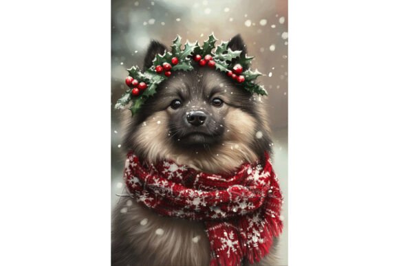 Reviewing the Christmas Keeshond Cozy Winter Dog Art