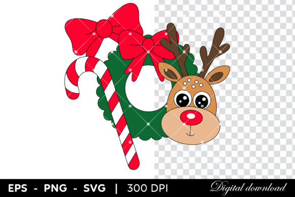 Reviewing the Christmas Wreath with Reindeer Candycane Design