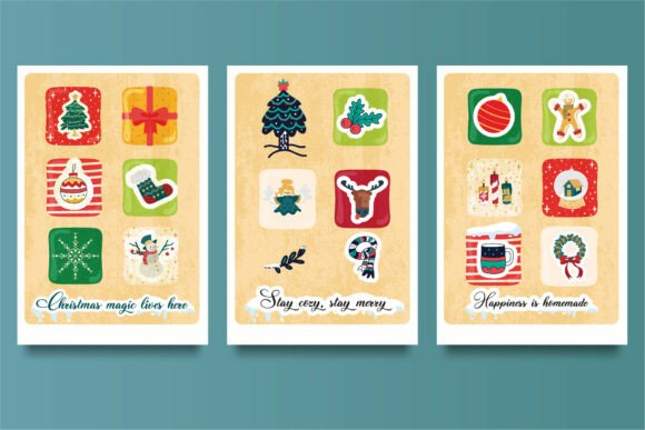 Scandinavian Christmas Wall Art Set: Illustrations Review