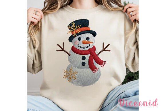 Textured Snowman Christmas Design & Illustrations
